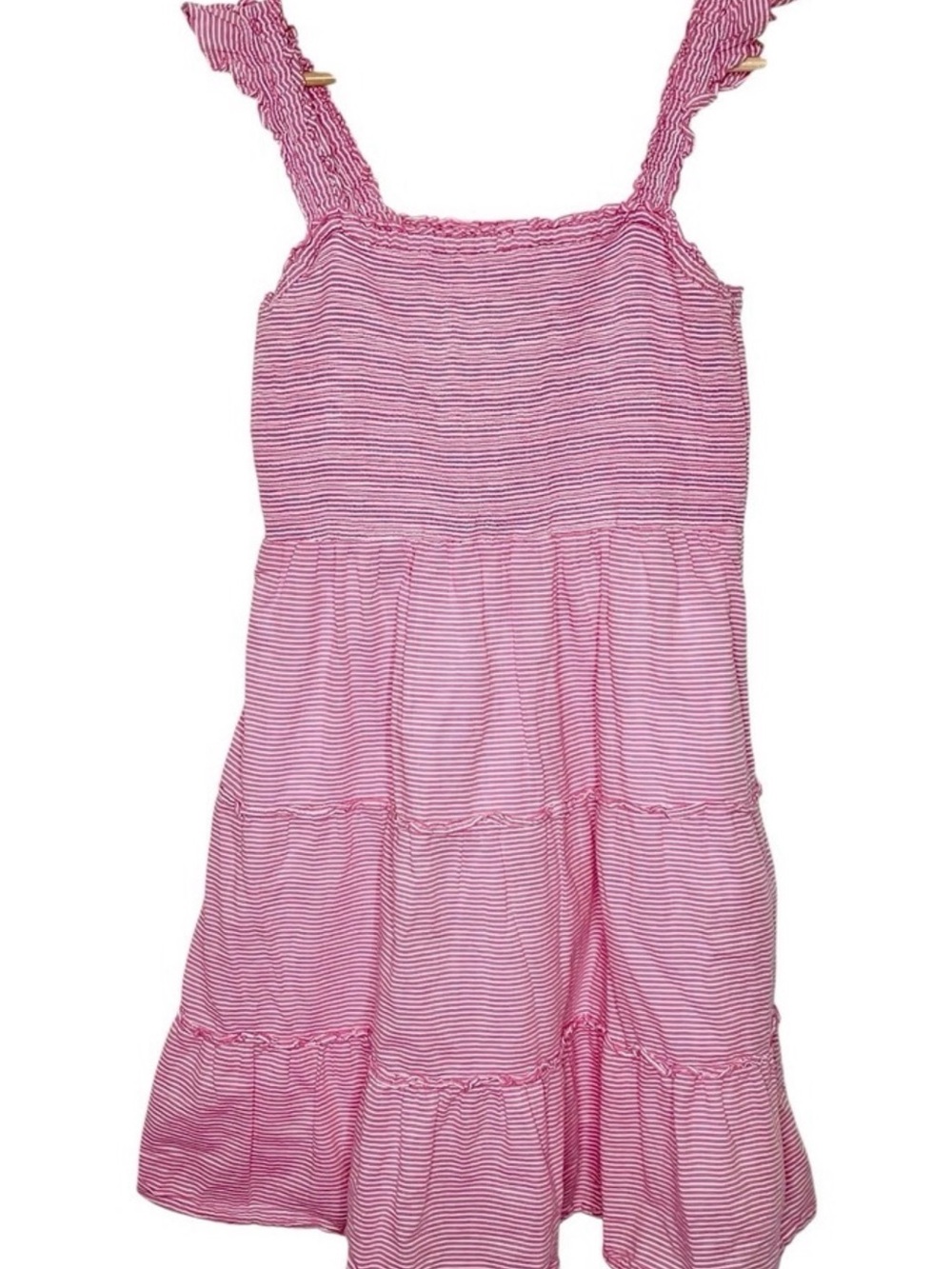 J Crew Factory Smocked Pink Striped Summer Sundress
